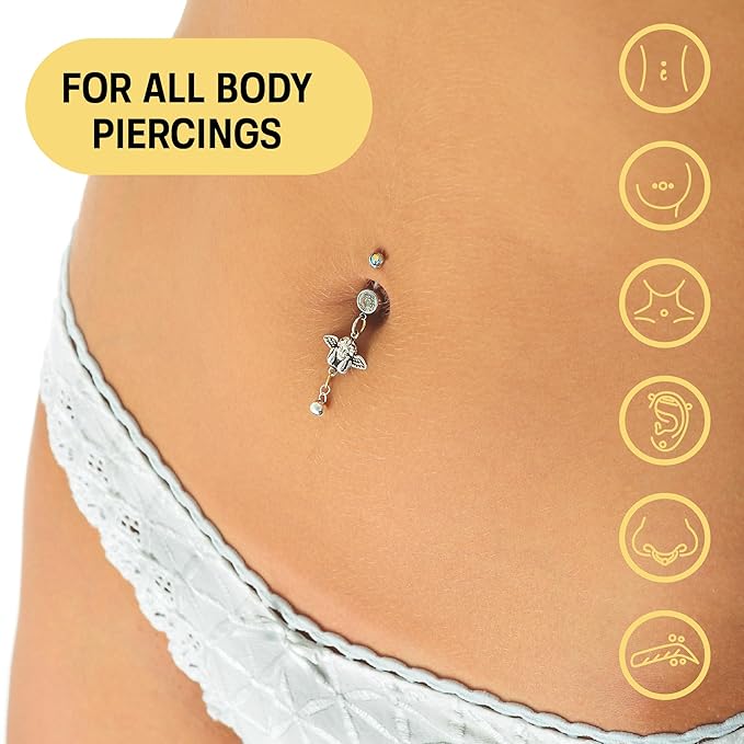 Base Labs Piercing Bump Aftercare Kit - Piercing Bump Solution - Keloid Bump Removal Oil (.5 oz) Plus Hypochlorous Acid Spray for Piercing Aftercare (8oz) - Piercing Bump & Keloid Treatment Duo