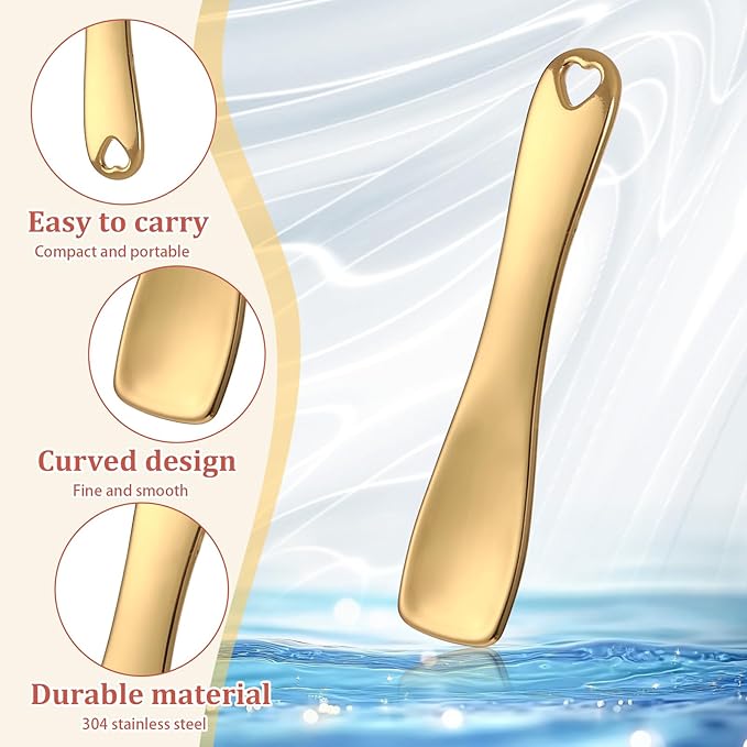 Giantree 3 PCS Mini Metal Facial Makeup Spatula, Skin Care Cosmetic Spatula Reusable Facial Applicator Tool, Beauty Spatulas for Face Mask Cream Lotions Moisturizers(Silver Gold Rose Gold)