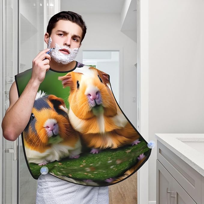 Tropical Fruit Pineapple Print Beard Bib Shaving Apron, Beard Hair Trimming Cape Gift For Dad