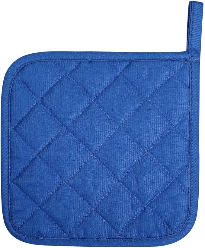 6 Pack Potholders Kitchen Pot Holders Set,Cotton Pot Holders for Kitchen 7 inch hot Pads,Heat Resistant Hot Pads for Cooking and Baking Dark Blue