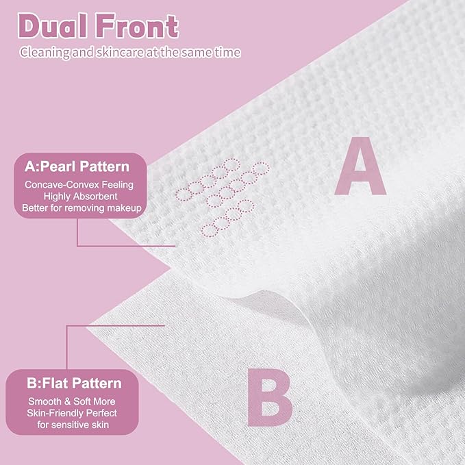 Disposable Face Towel 100 Count for Washing Soft Cotton Dry Wipes Facial Cloths Towelettes for Washing and Drying, Facial Tissue for Cleansing, Skincare and Makeup Remover (2 Pack)