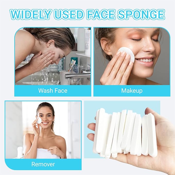 240 Pcs Facial Sponges Compressed,Face Sponges for Cleansing,Professional Makeup Removal Sponge Pad for Spa,Exfoliating,Face Wash,Mask(White)