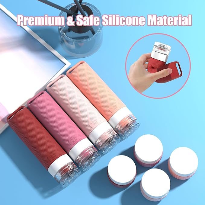 26 Pieces Travel Size Toiletries Bottles Set, Tsa Approved Leakproof Refillable Travel Bottles with Hanging hole design, Silicone Material, Suitable for Shampoo, Conditioner, and Body Lotion