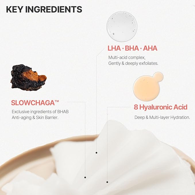 BHAB SLOWCHAGA Essential Cleansing Balm with BHA AHA LHA, Makeup Remover Balm with Hyaluronic Acid, Jojoba Oil, Ceramides for Deep Cleansing, Pore Care & Hydration - Korean Skincare 3.38 fl oz (100ml)