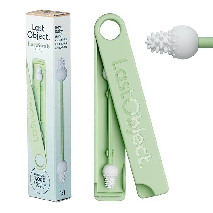 LastSwab® Reusable Cotton Safety Swabs for Baby Ear Cleaning - The Sustainable and Sanitary Alternative to Single-Use Q Tips - Easy to Clean and Zero Waste - Convenient Travel Case Holder