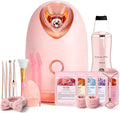 Facial Steamer Spa Kit, Skin Scrubber, Nano Ionic Face Steamer for Deep Cleaning Unclogs Pores, Warm Mist Humidifier Steamer for Face Home Sauna SPA