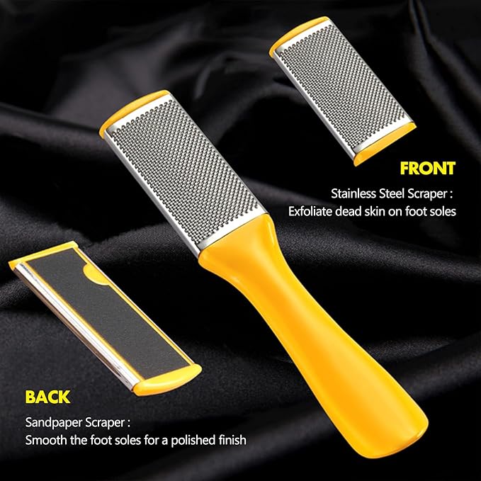 4 Pcs Pedicure Foot Files Callus Remover with Double Sided Feet Rasp for Dead Skin - Professional Foot Care Tools to Removes Hard Skin Corns for Dry and Wet Feet