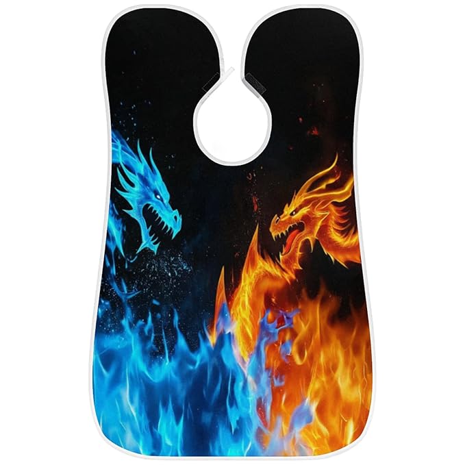 Dragon Water Fire Beard Bib Apron,Beard Hair Catcher,Non-Stick Beard Shave Cape,Shaving Trimming Non-Stick Waterproof Grooming Gifts for Dad Men Him Boyfriend