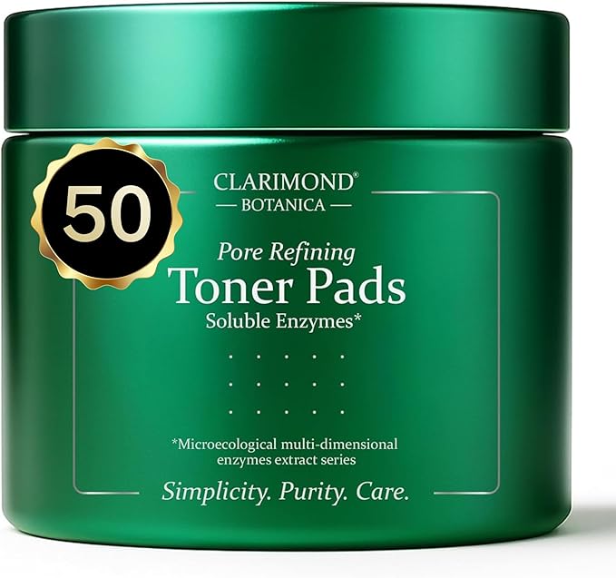 50 Count Pore Refining Toner Pads – Glowing Facial Toning w/Niacinamide, Fermented Botanicals & Soluble Enzymes – Hydrating Facial Pads for Daily Use, Smooth Skin Texture, All Skin Types, 4 fl oz