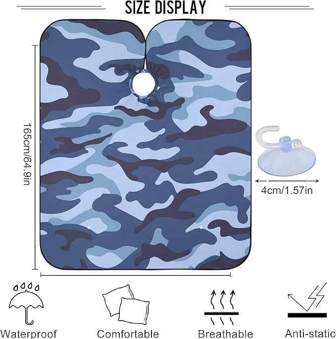 visesunny Professional Barber Cape Polyester Hair Cutting Salon Cape Apron Anti-Static Beard Bib Grooming Apron