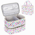 Nail Polish Organizer,Nail Organizers and Storage for Nail Tech,Nail Polish Carrying Case Bag Holds 40 Bottles and Nail Lamp,Portable Nail Polish Holder for Nail Supplies,Nail polish Print Pattern