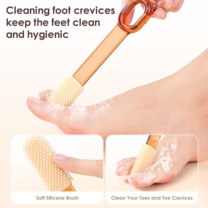 Foot Callus Remover, Foot File Callus Remover for Feet, Double Sided Foot Scrubber with Soft Silicone Brush (Yellow)