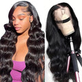 Sunelk Body Wave Lace Front Wigs Human Hair for Women Brazilian Body Wave Human Hair Wigs Pre Plucked Hairline 180% Density Natural Color 13x4 Lace Frontal Wigs 24 inch