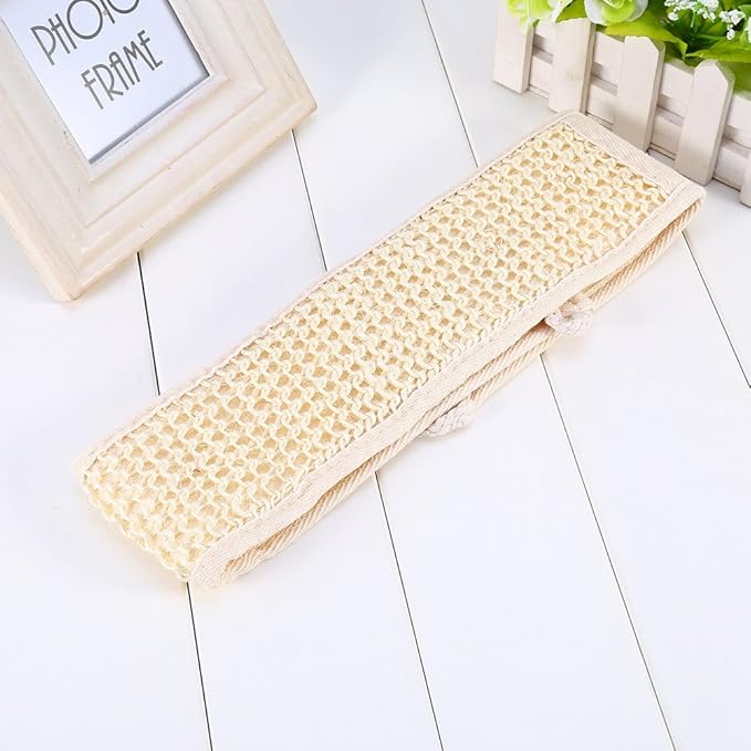 Loofah Back Scrubber Strap, Bath Wash Exfoliating Strap for Shower Massage Sponge Body Back Washer for Men and Women, Skin Care Bathing Accessories