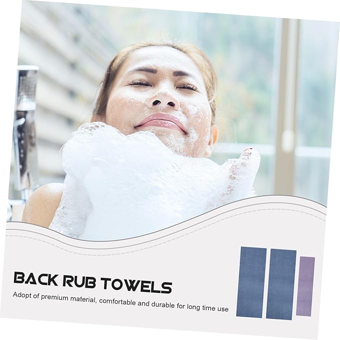 9pcs Comfortable Back Pulling Bath Towels Long Straps Shower Towels Fuzzy Hand Exfoliating Wash Massage