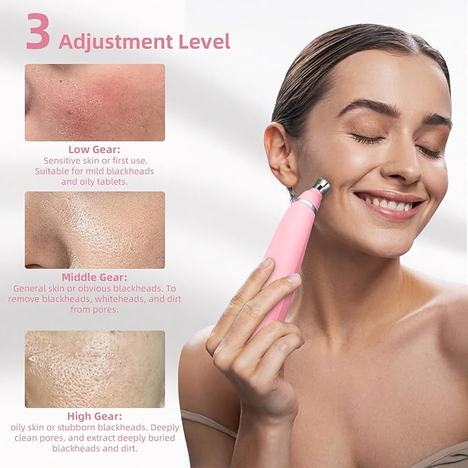 IeBilif Diamond Microdermabrasion Machine, 3 Modes Diamond Microdermabrasion Dermabrasion Machine for Blackhead Removal, Professional Portable Home Travel Microdermabrasion Device