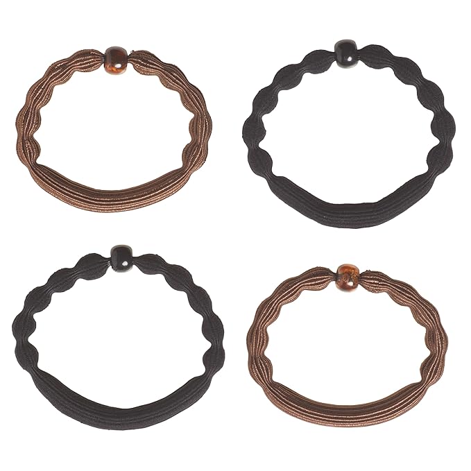 Goody Ouchless Forever Hair Elastics, 10 Ct, Brown & Black, 6MM, Damage-Free, 3X Stronger Ties, Retainable Shape, 16 Strand Inner Core, Styling Accessories for Women & Men, All Hair Types