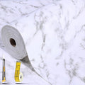 Shelf Liners for Kitchen Cabinets 17in x 20FT, Non Adhesive Drawer Liner Marble Pattern Thickened Shelf Liner Non-Slip Easy to Clean for Tool Box Refrigerator with Knife and Tape Measure