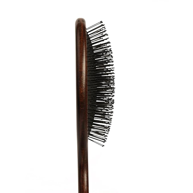 BUR BUR The Mermaid Brush - Wet Detangling Hair Brush | With Wooden Handle and Fexible Nylon Bristles | Scalp Massaging, Detangling