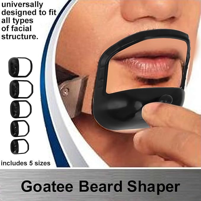 Beard Shaping Tool, Beard Shaper, 15 Pcs Beard Shaving Template, 5 Size, Precise Trimming, Beard Shaping, for Goatee Mustache Sideburns, Jaw Cheek Neck Line