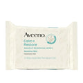 Aveeno Calm + Restore Unscented Makeup Remover Face Wipes, Fragrance Free Facial Cleansing Towelettes with Oat Extract & Calming Feverfew Leave Skin Feeling Soothed, Alcohol Free, 25 ct (Pack of 6)