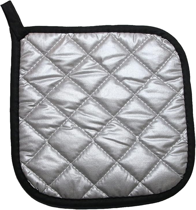 5 PCS Pot Holders for Kitchen, Cotton Potholers with Great Heat Resistance, Hot Pads, Trivets for Cooking and Baking Black