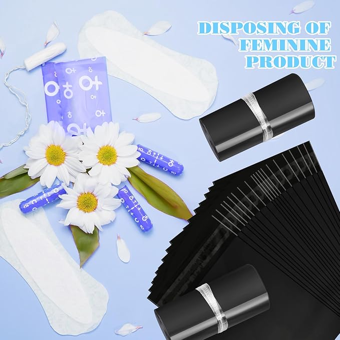 Fulmoon 300pcs Sanitary Napkin Disposal Bag Disposable Sanitary Bag Personal Care Disposal for Tampons Trash Bags period Tampon Bags for Women Privacy Handling Sack Diaper Sack(Black)