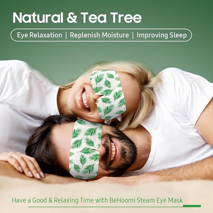 Steam Eye Mask, 10Packs Heated Eye Mask, Self Heating Disposable SPA Warm Compress for Eyes Sleep Mask, Travel Essentials & Relaxation Gifts, Valentine's Day Gifts (Tea Tree Scent)