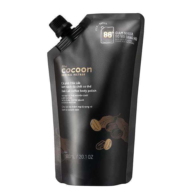 COCOON DAKLAK COFFEE BODY POLISH 600ML - Cà Phê Đắk Lắk Làm Sạch Da Chết Cơ Thể