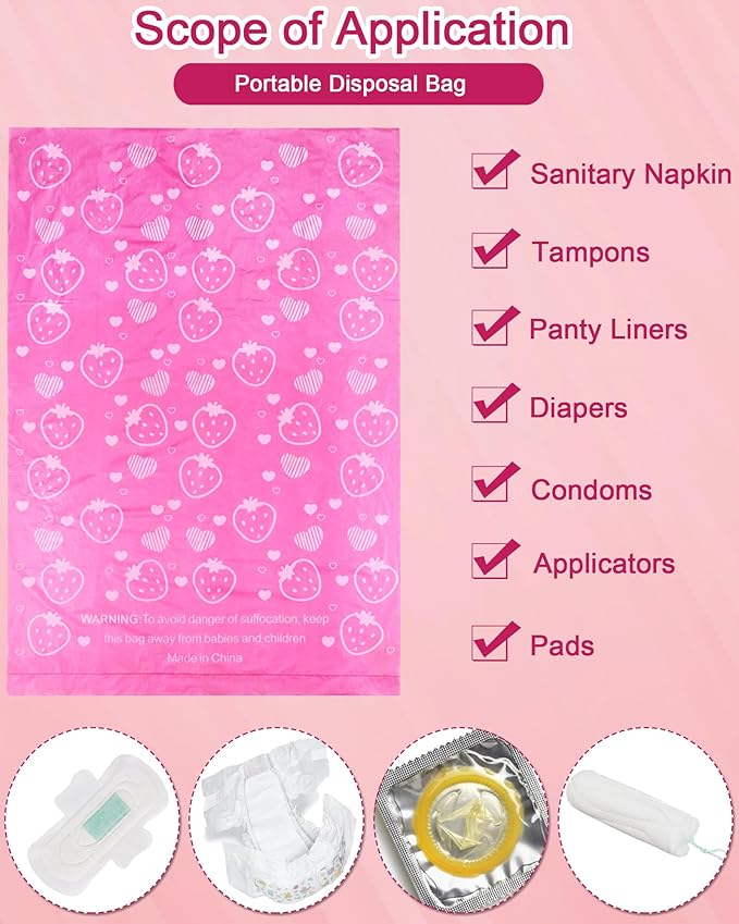 150 Pcs Sanitary Napkin Disposal Bags, ArtCute Mini Disposable Sanitary Bag Personal Care Tampons Disposal Trash Bag for Sanitary Women Privacy Handling Disposable Diaper Bags