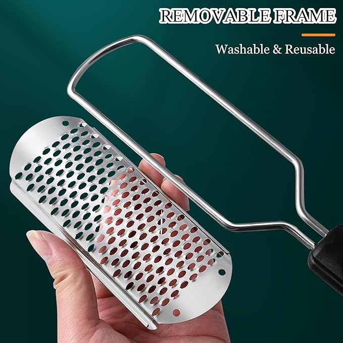 2 Pcs Foot Files Callus Remover, Stainless Steel Professional Pedicure Foot Rasp Scrubber Foot Care Tools to Removes Hard Skin Corns for Dry and Wet Fee