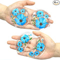 4PCS Gel Eye Ice Pack Set, Cold & Hot Compress, Reusable Cooling Gel Pads for Strain Relief, Swelling, Dark Circles, Redness, Puffy Eyes, Surgery Recovery (4 Blue flowers)