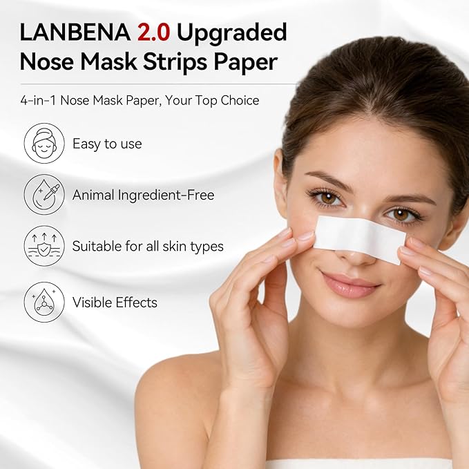LANBENA 120 Pcs Nose Mask Strips Paper, Compatible with LANBENA Blackhead Remover Peel-Off Mask, Accessories for Blackhead Removal