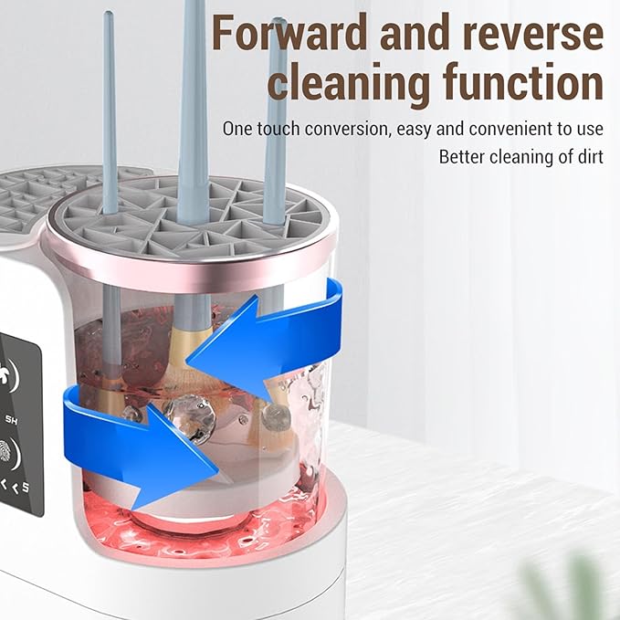 Electric Makeup Brush Cleaner & Dryer Machine, Portable Automatic USB Cosmetic Brushes Cleaner Tool with Smart Touch Controls for All Size Beauty Makeup Brush Set, 6.8 X 6.9 X 4.8in