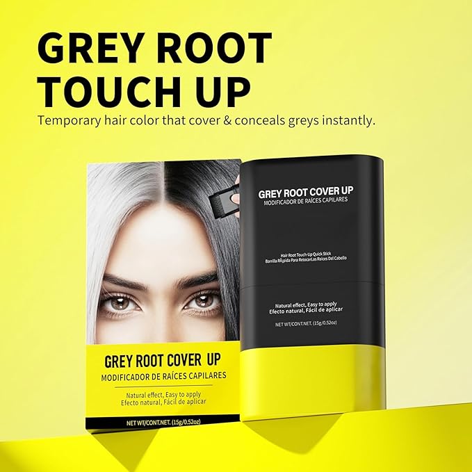Gowwim Root Touch up Powder, Instantly Gray Hair Cover up Hairline Powder for Women & Men Waterproof and Sweatproof Root Cover Up Long-Lasting for Thinning & Loss Hair (Black4, 15g)
