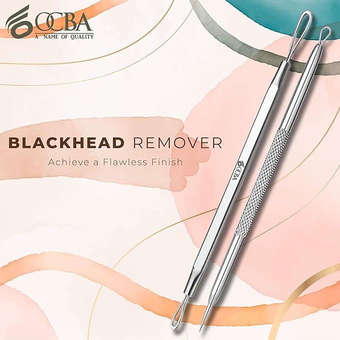 Blackhead Remover Professional Skincare Spot Treatment Blackhead Remover Tool for Blemish Comedone Whiteheads Pimple Popper with Double Sided Soft Touch and Anti-Slip Design (Silver 2Pcs)