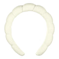Conair Spa Makeup and Face Washing Headband, Ultra-Absorbent Microfiber Skincare Headband, Soft Terry Cloth, No-Pull Band Gentle on Hair and Head, Bubble Design, Ivory