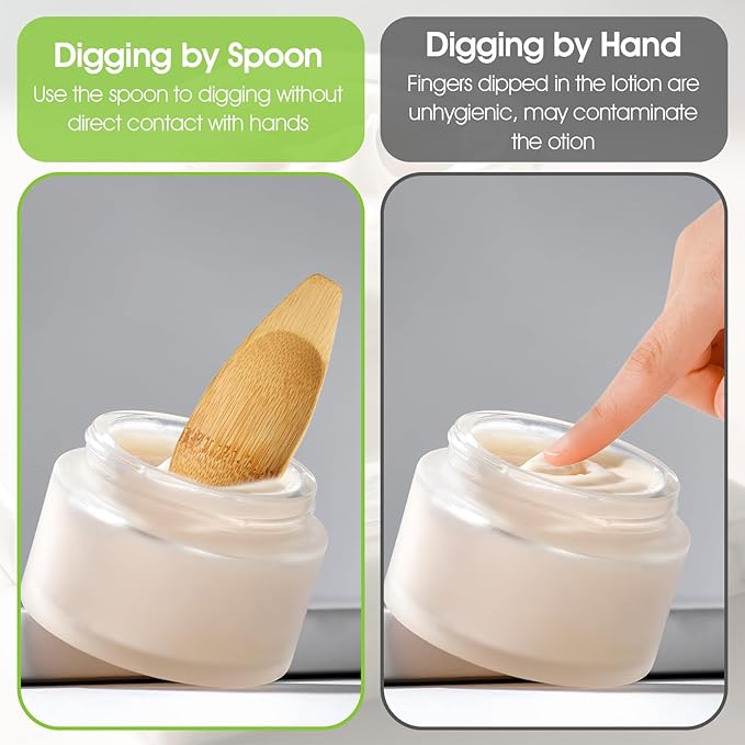 4Pcs Cream Applicators,Shimmeroo Multi-functional Bamboo Lotion Applicator Cosmetic Spoon Applicator for Deodorant Cream Ointment,3.94x1.57inch