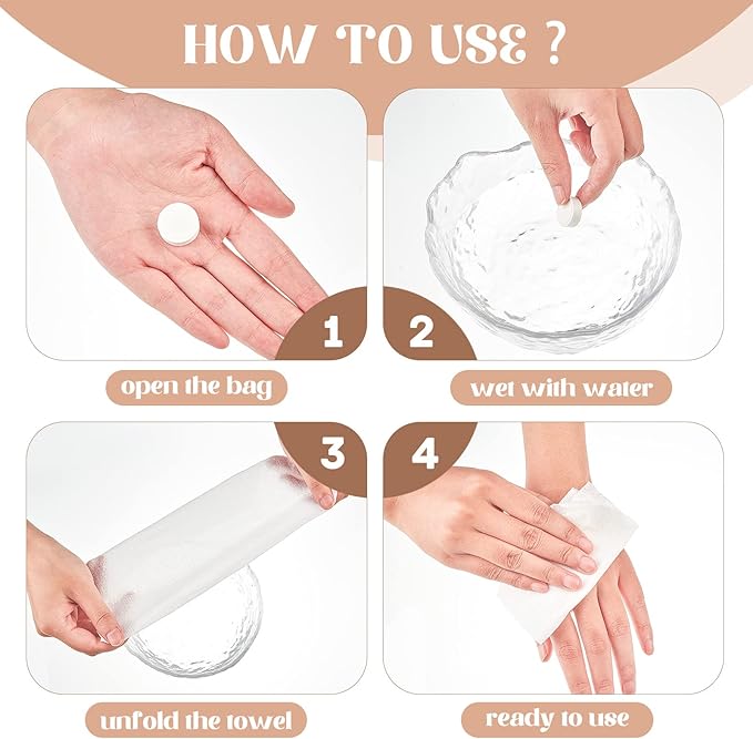 Juexica 1000 Pcs Mini Compressed Paper Towels Tablets Disposable Travel Coin Tissues Cotton Face Washcloths Portable Individual Wrap for Travel Toilet Hand Clean
