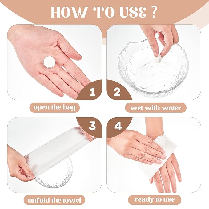 1500 Pcs Mini Compressed Portable Towel Disposable Coin Tissues Bulk Cotton Tissues Camping Wipes Toilet Paper Tablets Facial Washcloth Dehydrated Expandable for Beauty and Outdoor