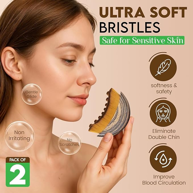 Lymphatic Contour Face Brush,Dry Lymphatic Contour Face Brush Soft Set,Lymphatic Drainage Massager for Face,Chin & Neck Relaxation,PortableBeauty Tool with Travel Case.（1PCS）