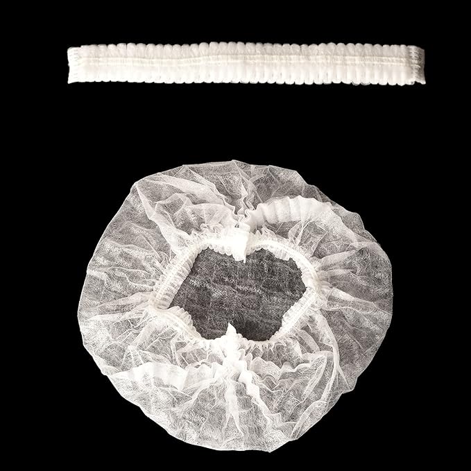 Disposable Bouffant Caps, 21inches Hair Net, Elastic Dust Cap for Food Service, Sleeping Head Cover