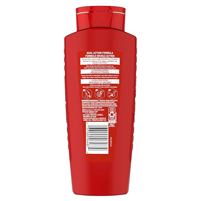 Old Spice High Endurance Hair + Body Wash for Men, Crisp Scent, 18 fl oz