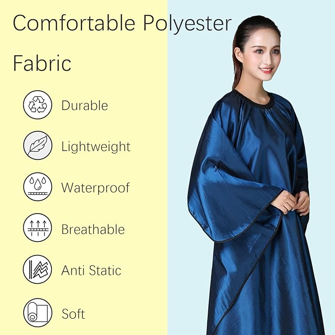 Barber Cape, Professional Hair Salon Cape with Adjustable Metal Clip, Shampoo Hair Cutting Cape for Barbers and Stylists - 55 x 63 inches (Blue)