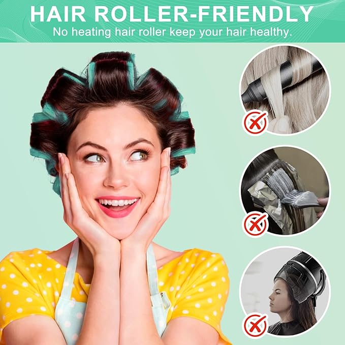 Hair Rollers, 12 Pack Self Grip Salon Hairdressing Curlers, Hair Curlers Sets, DIY Curly Hairstyle, Colors May Vary, JUMBO