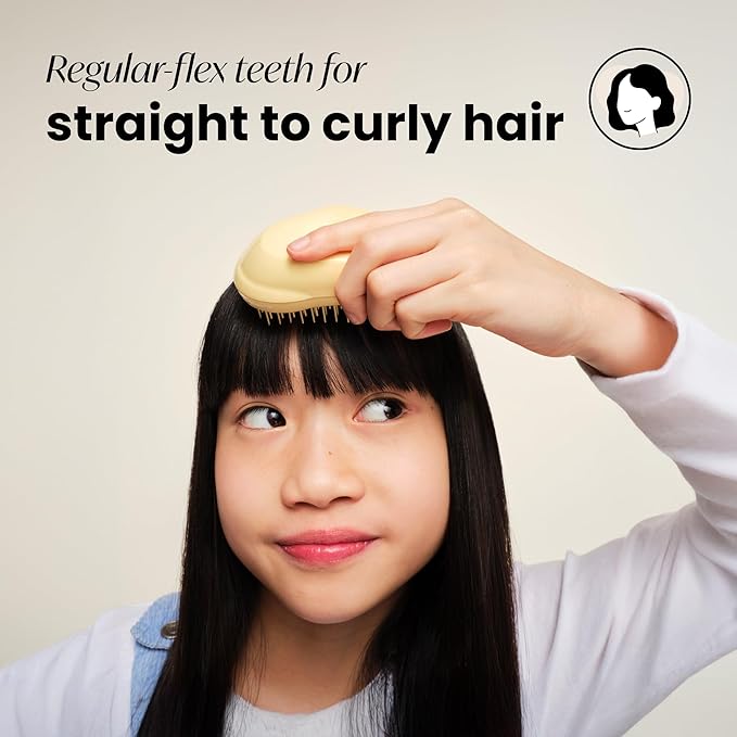 Tangle Teezer Original Detangler Brush, Dry & Wet Travel Size Mini Hair Brush, for Kids & All Hair Types, Buttercup Yellow
