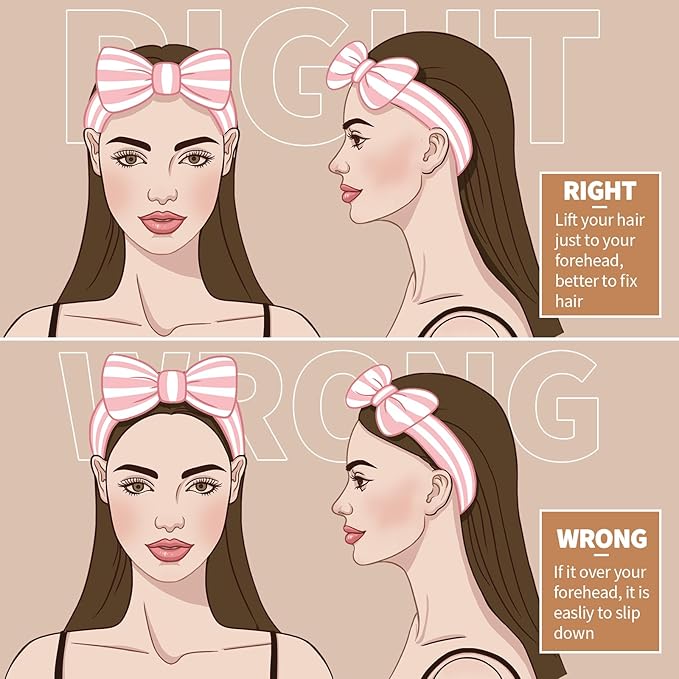 Teenitor Makeup Headband, Spa Headband For Girls, Bow Headbands, Fuzzy Headbands for Washing Face, Skincare