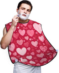 Valentine Day Print Beard Bib Apron For Men, Beard Hair Catcher For Men Shaving Trimming,Beard Cape Cloth