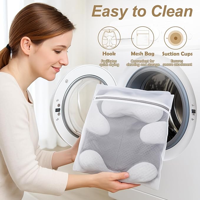Bath Pillow for Tub Ergonomic Bear Shape Design Bath Pillow for Head and Neck Support SPA Gift Bathtub Pillow 4D Air-Mesh with 8 Suction Cups Washable Gray(2 Pack)