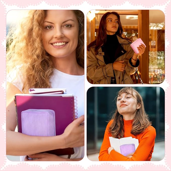 2 Pcs Menstrual Bags for Teen Girls, Period Bag for Teen Girls, Mini Corduroy Travel Period Bag for Sanitary Napkin, Corduroy Sanitary Napkin Storage Bags Tampon Holder for Women Purse